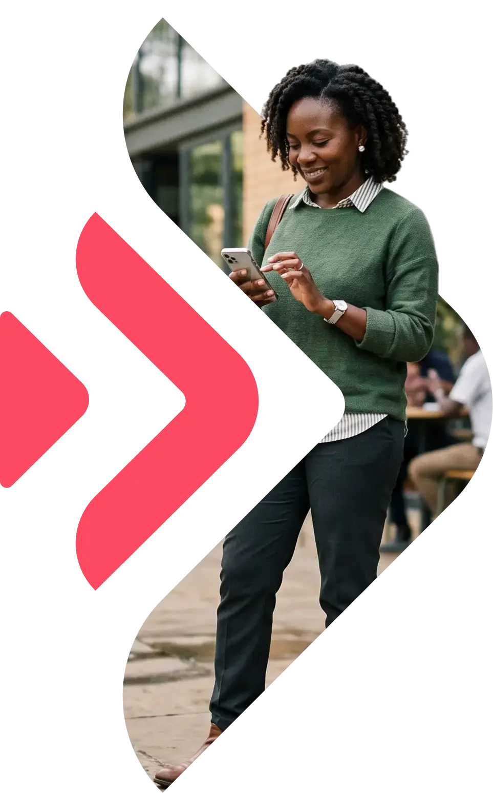 Woman managing her personal insurance cover on her phone